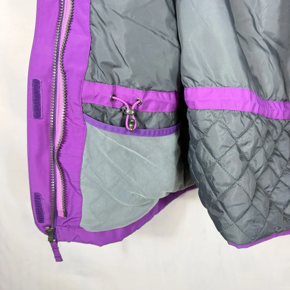 Lands' End Squall Jacket Kids XL 16 Purple Waterproof Hooded Parka